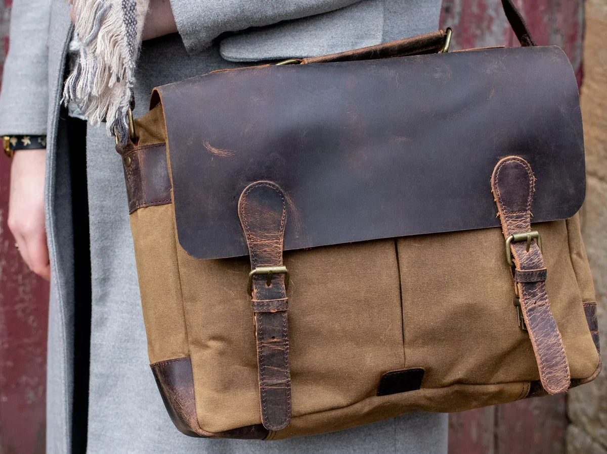 Canvas and Leather Satchel for Women
