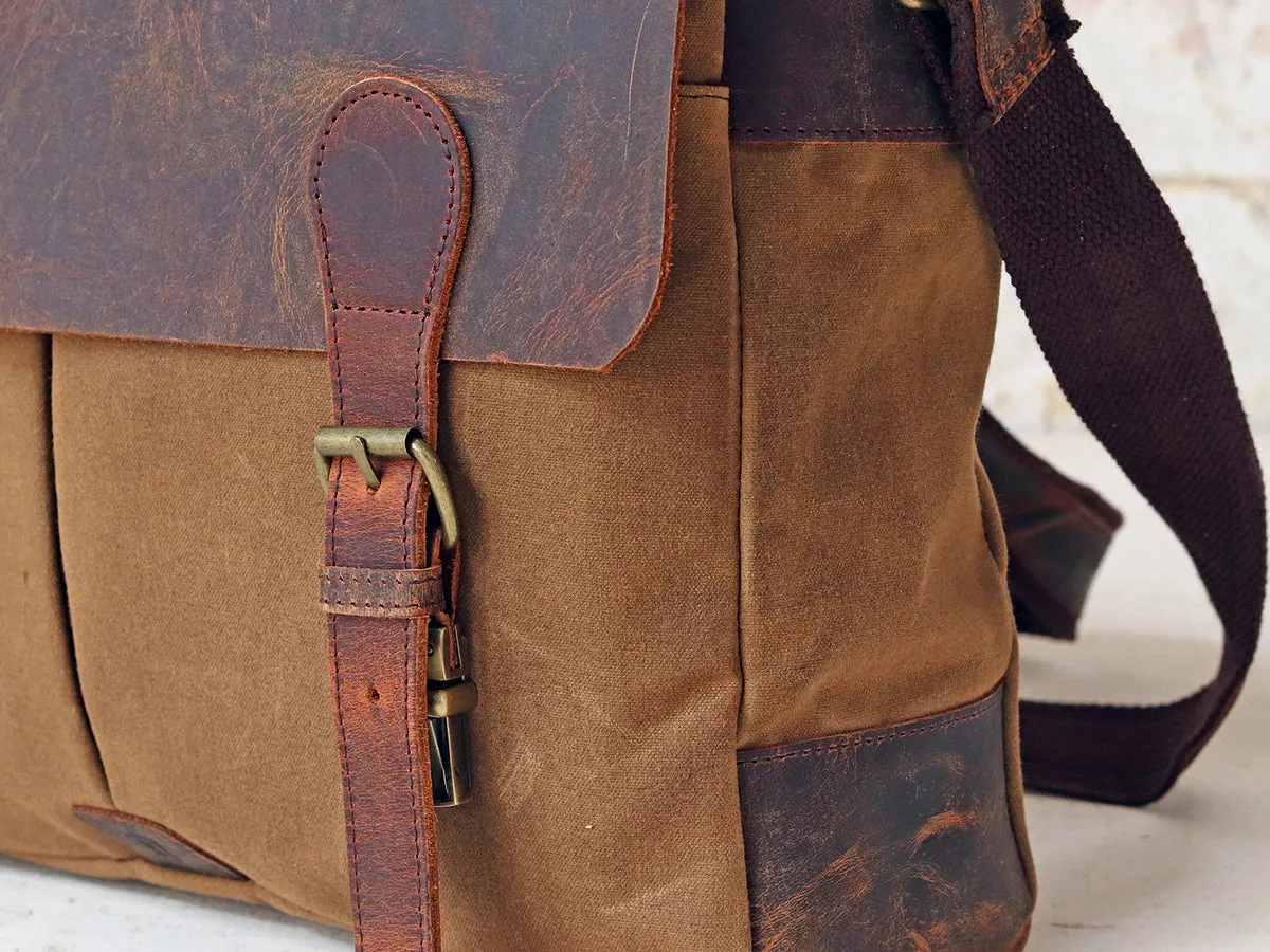 Canvas and Leather Satchel for Women