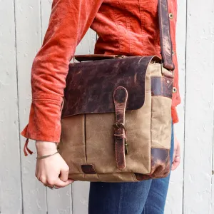 Canvas and Leather Satchel for Women