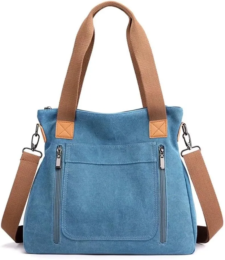 Canvas Handbag for Women Cloth Tote Shoulder Purses Hobo Casual Crossbody Bag Large Top Handle Shopper Bag
