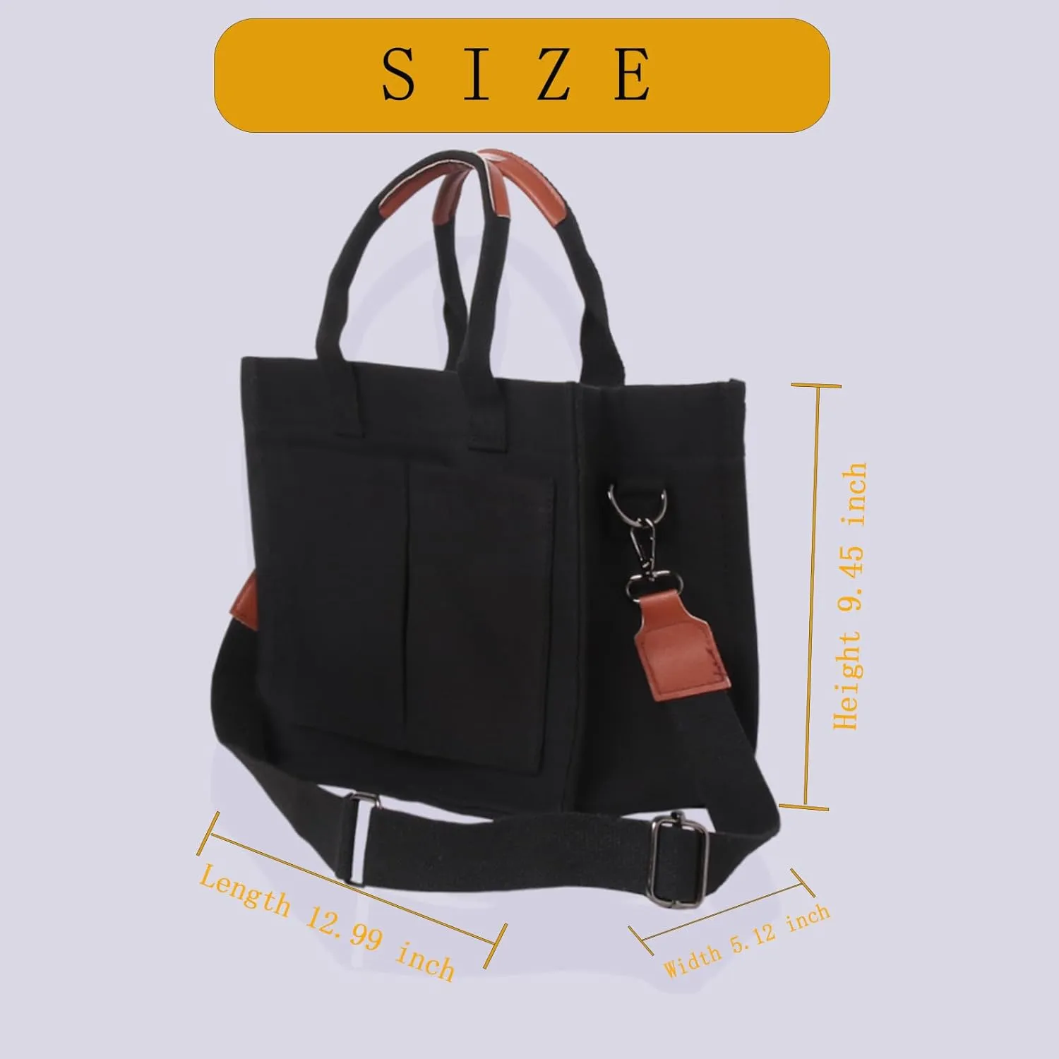 Canvas Tote Bag for Women, Large Laptop Travel Tote Handbag Totes with Crossbody Shoulder Teachers Reusable Grocery Bags