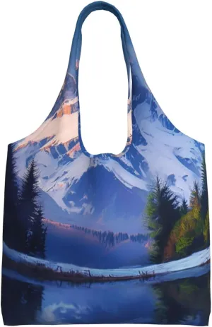 Canvas Tote Bag for Women Purse Snow mountain Handbags Totes Crossbody Shoulder Shopping Bag