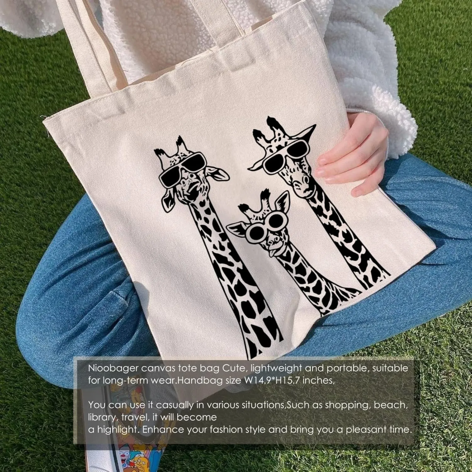 Canvas Tote Bag for Women with Inner Pocket, Aesthetic Shoulder Book Bags Gift Totes Shopping Reusable Grocery Bags