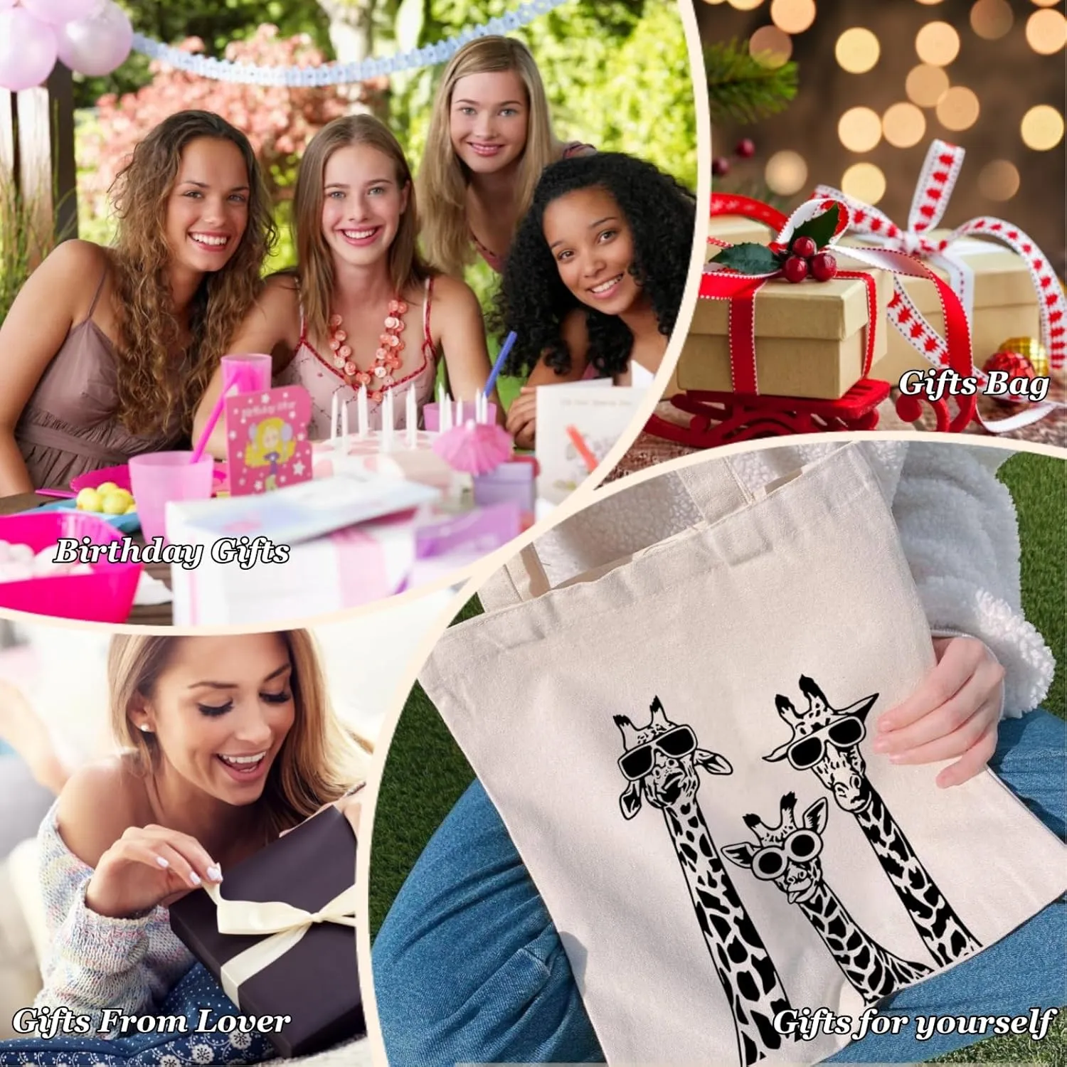 Canvas Tote Bag for Women with Inner Pocket, Aesthetic Shoulder Book Bags Gift Totes Shopping Reusable Grocery Bags