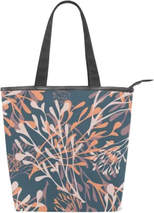 Canvas Tote Purse The Tote Bag with Pockets Top Handle Shoulder Handbags Work Bags for Women Pattren 1