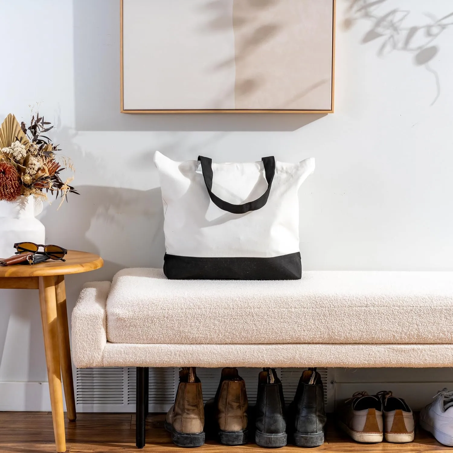 Carrywell (Not Made in China Canvas Tote Bags In Bulk, Reusable Shopping Bags, Organic Cotton Cloth