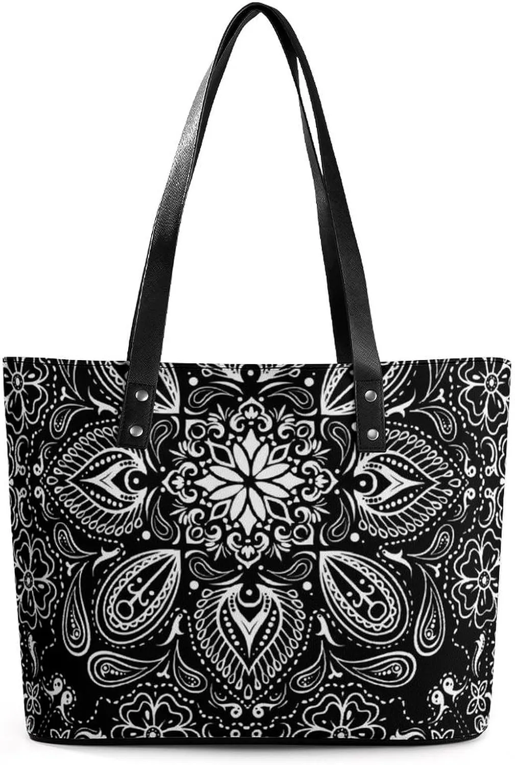 Cartoon Mushrooms A Leather Handbag with Large Capacity And Portability