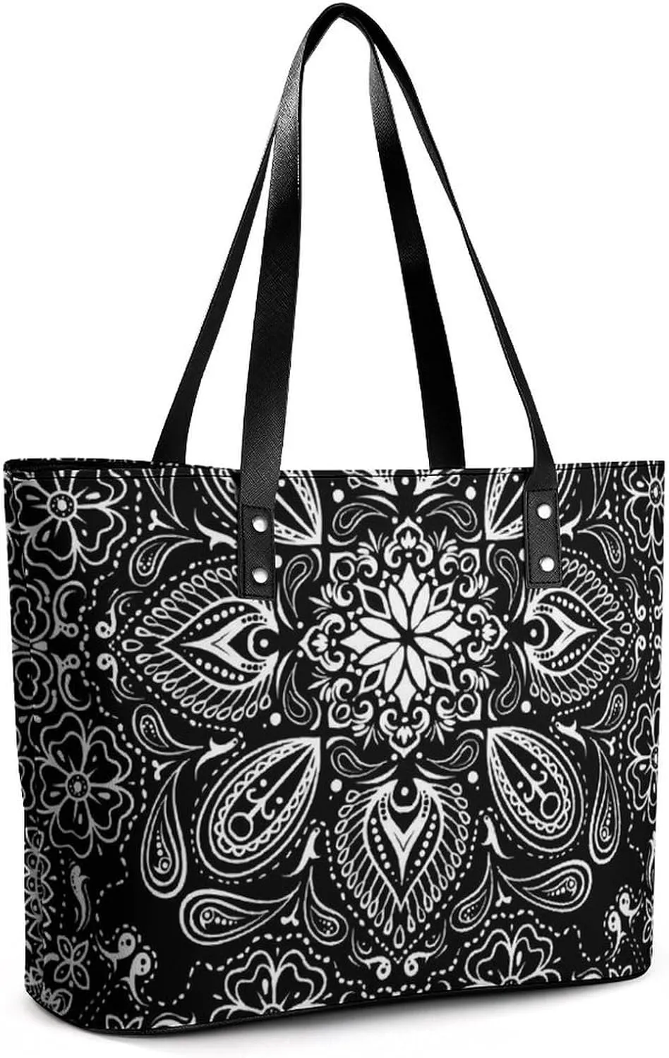 Cartoon Mushrooms A Leather Handbag with Large Capacity And Portability