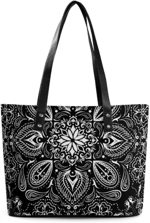 Cartoon Mushrooms A Leather Handbag with Large Capacity And Portability