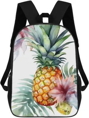 Casual Backpack for Men Women Waterproof Lightweight Daypack Travel Laptop Bag Tropical Pineapple