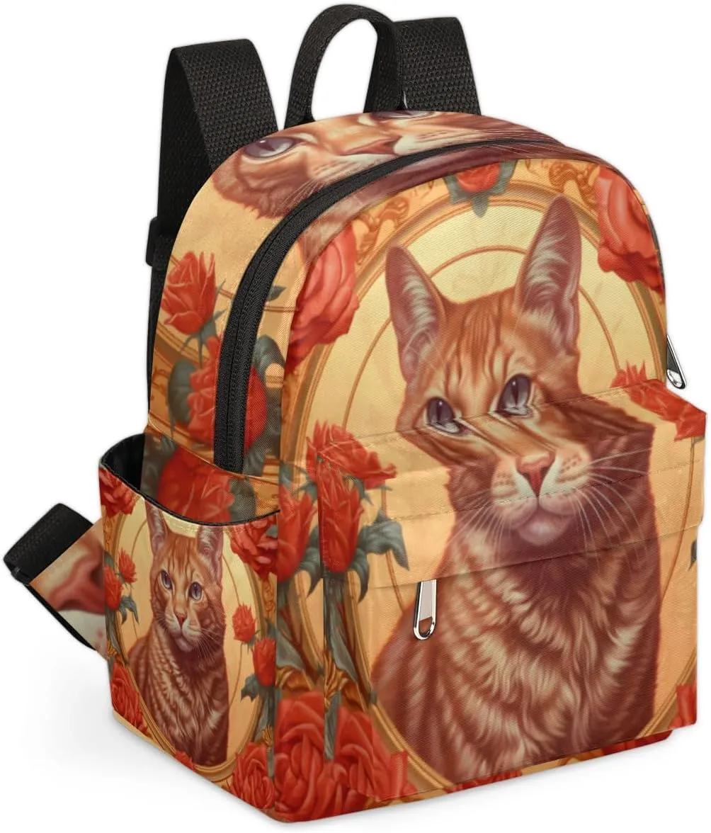 Cat Themed Mini Backpack Purse for Women Lightweight Shoulder Bag Women Shopping Backpack Small Backpacks Purse