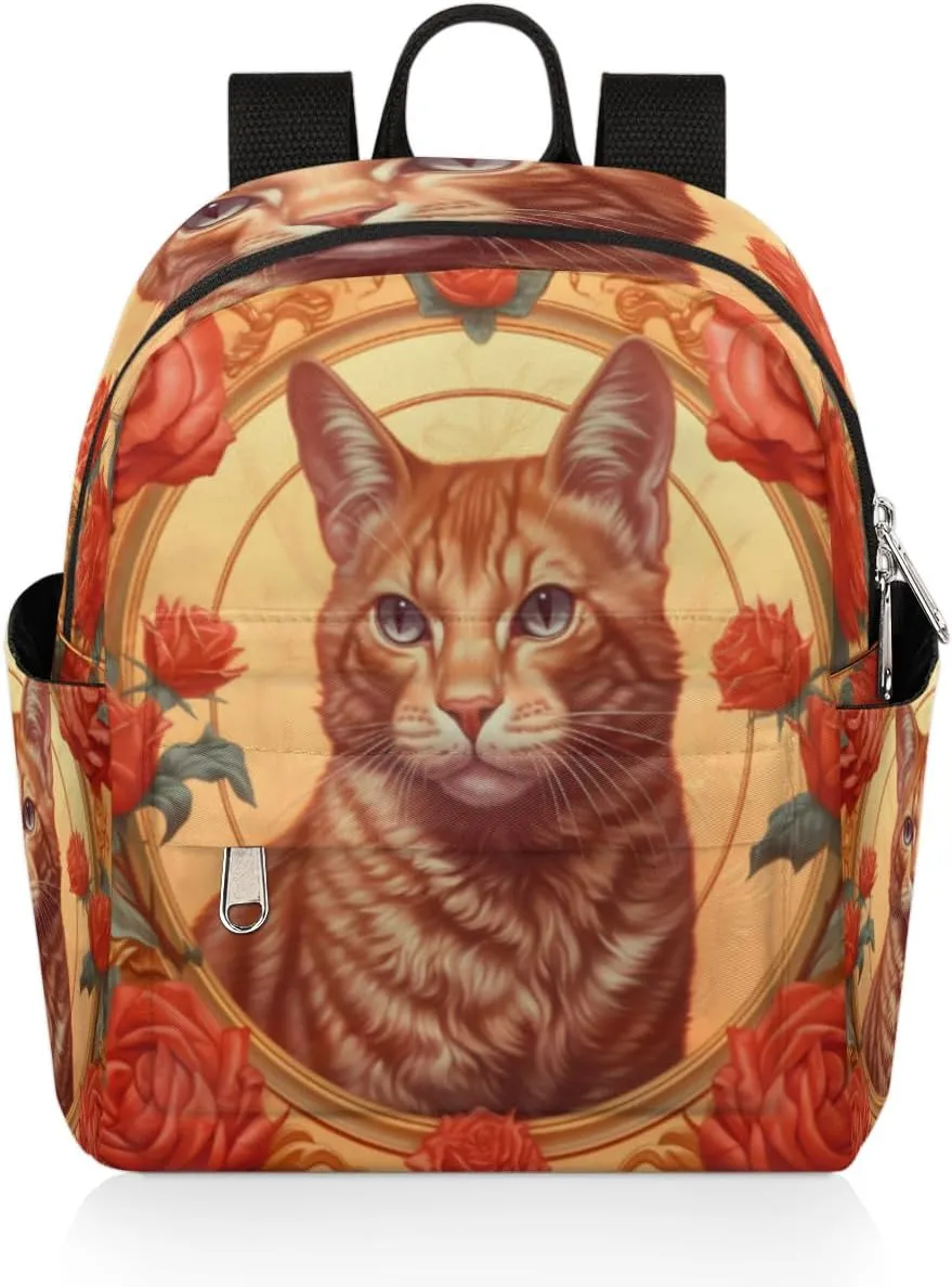 Cat Themed Mini Backpack Purse for Women Lightweight Shoulder Bag Women Shopping Backpack Small Backpacks Purse
