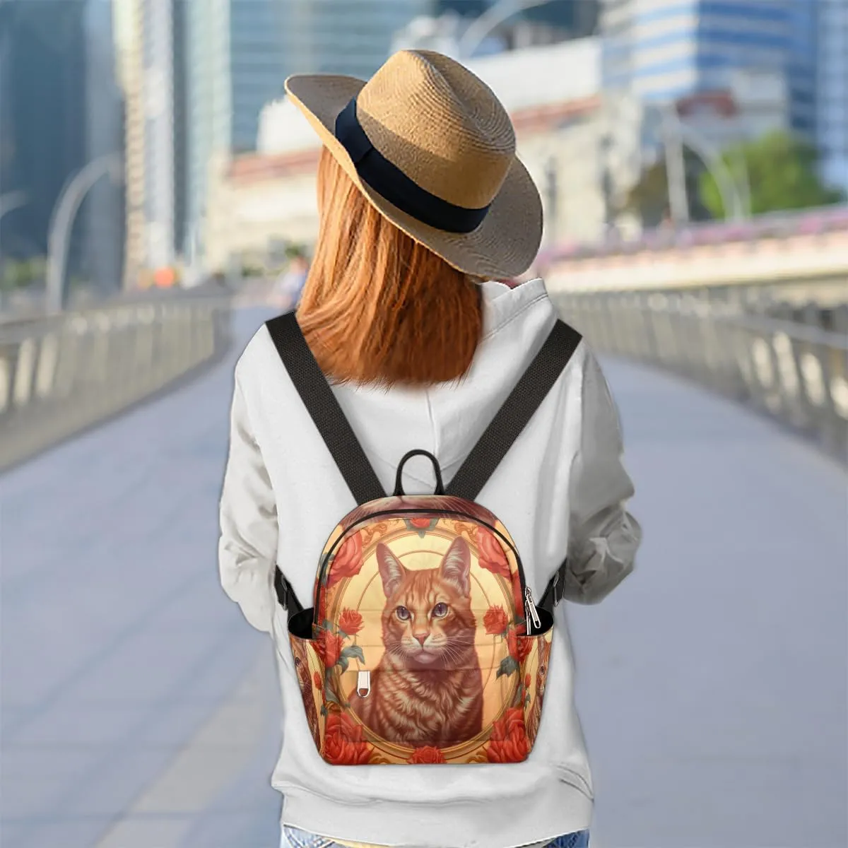 Cat Themed Mini Backpack Purse for Women Lightweight Shoulder Bag Women Shopping Backpack Small Backpacks Purse