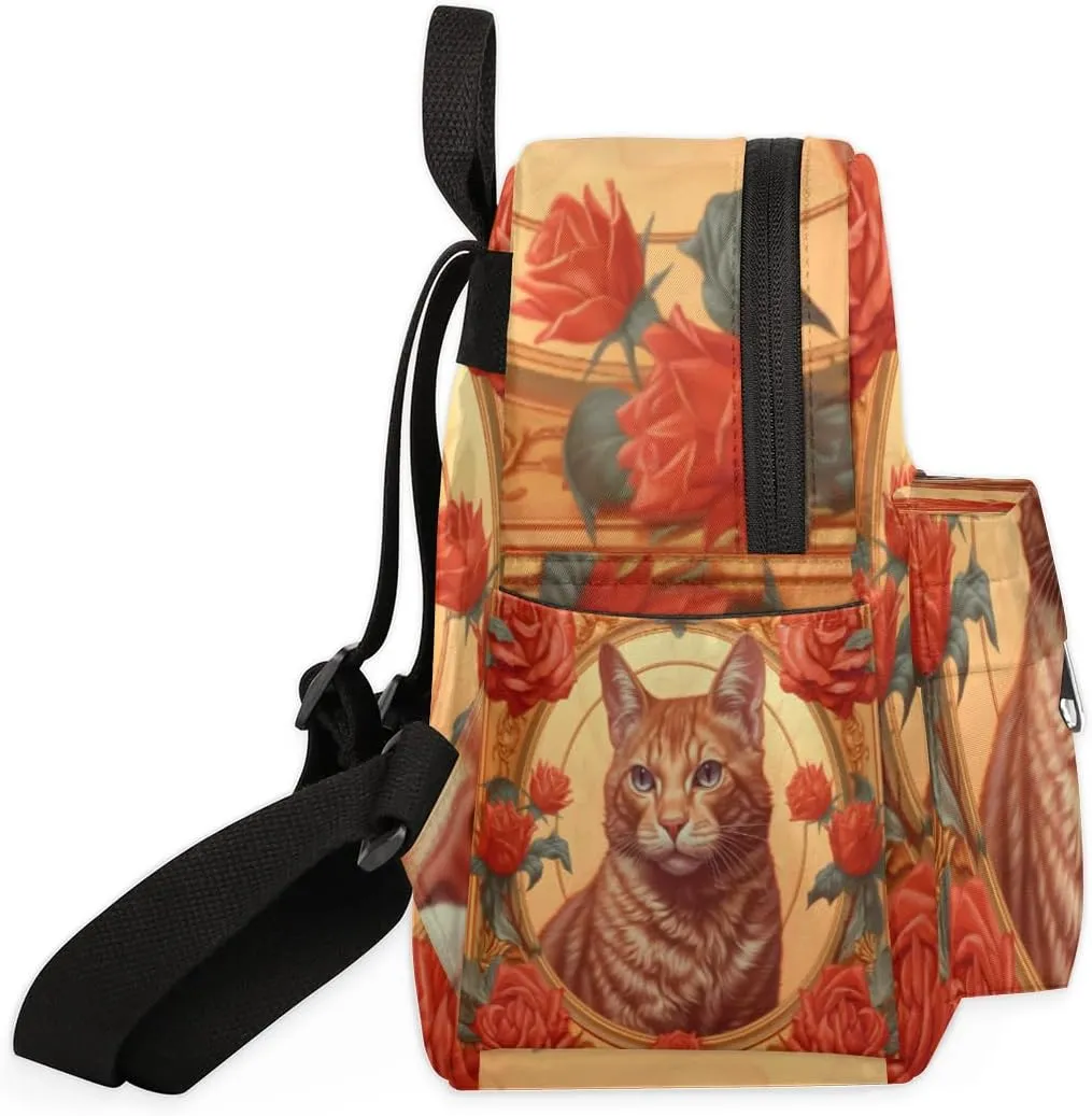 Cat Themed Mini Backpack Purse for Women Lightweight Shoulder Bag Women Shopping Backpack Small Backpacks Purse