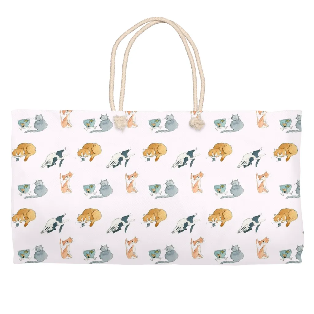 Cats Pattern Weekender Tote (Pink)