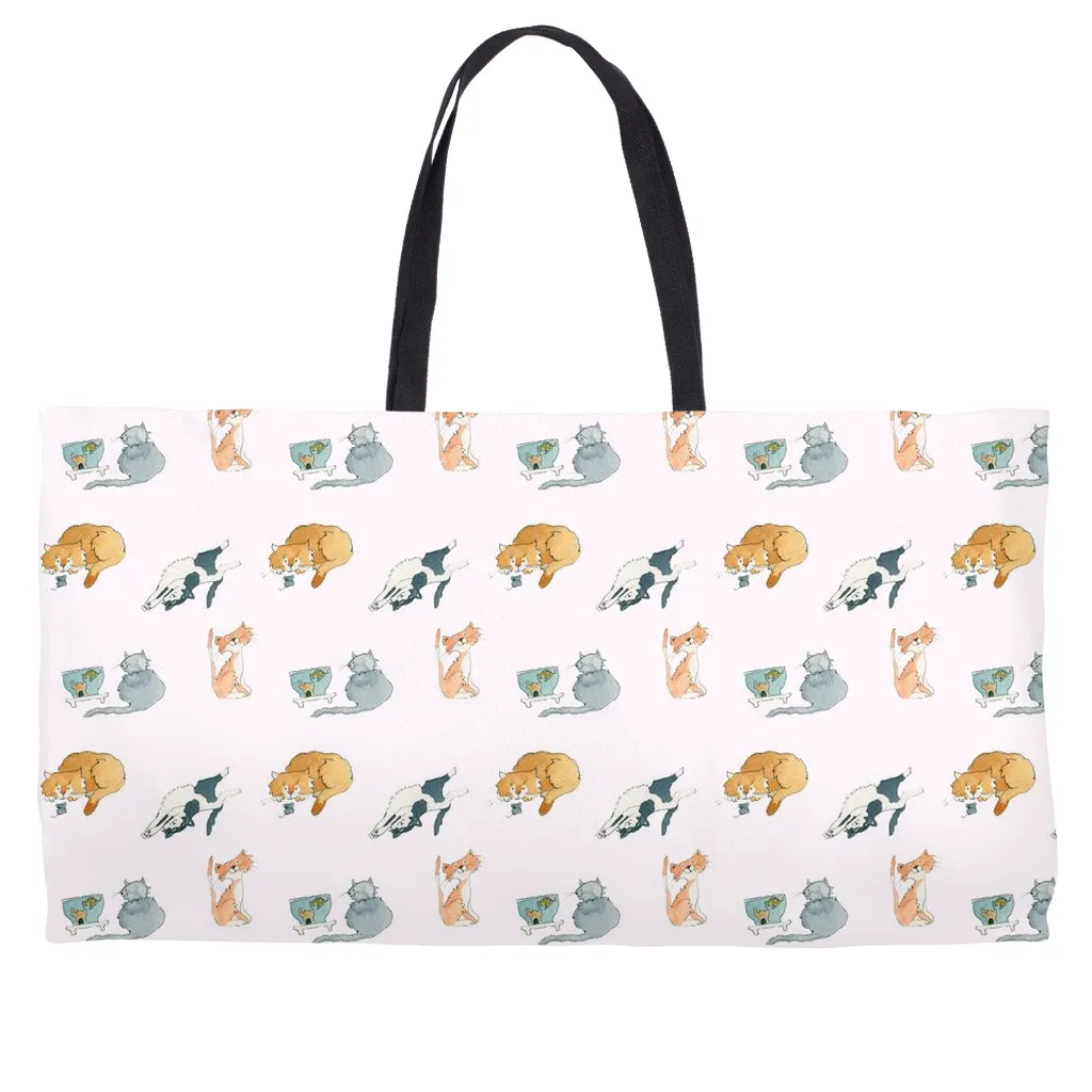 Cats Pattern Weekender Tote (Pink)