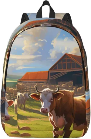 Cattle Farm Sanctuary Canvas Casual Lightweight Duffel Bag, Fashion Duffel Bag, Unisex Travel Backpack