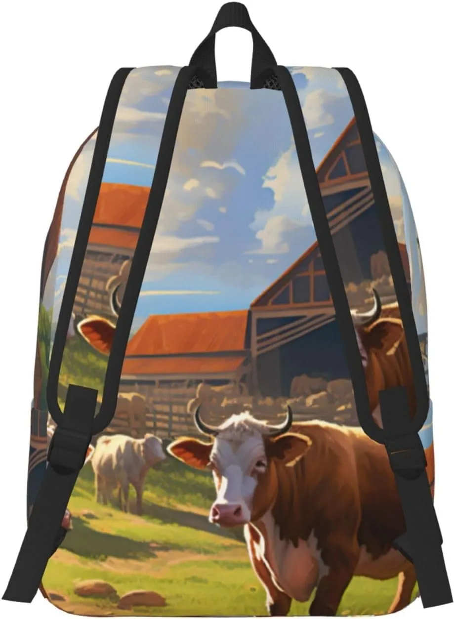 Cattle Farm Sanctuary Canvas Casual Lightweight Duffel Bag, Fashion Duffel Bag, Unisex Travel Backpack