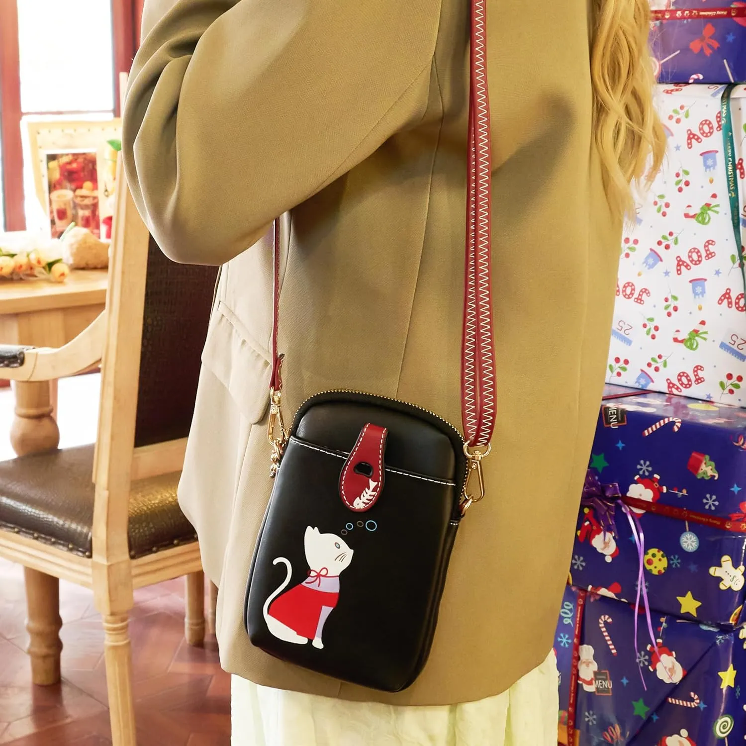Cell Phone Purse,Small Crossbody Bag for Women,Cute Leather Handbag with Adjustable Strap for Travel Work Daily
