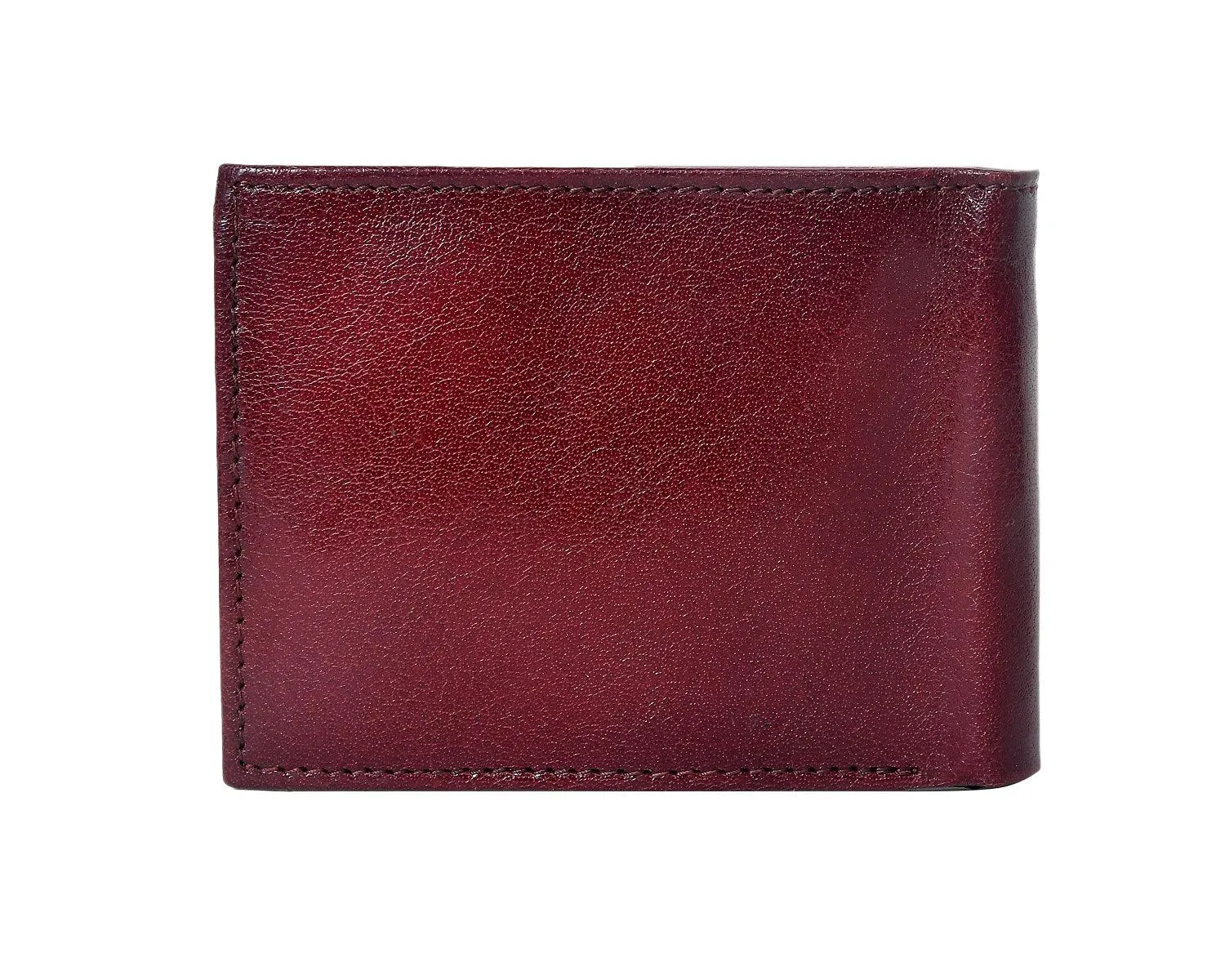Celtic Burgundy Color Pure Leather Wallet For Men, Art:- LA-1391