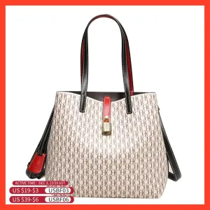CH Women's Bag 2024 New Large Capacity  Single Shoulder Messenger  Small Bucket Bag 100% Leather Metal Decoration