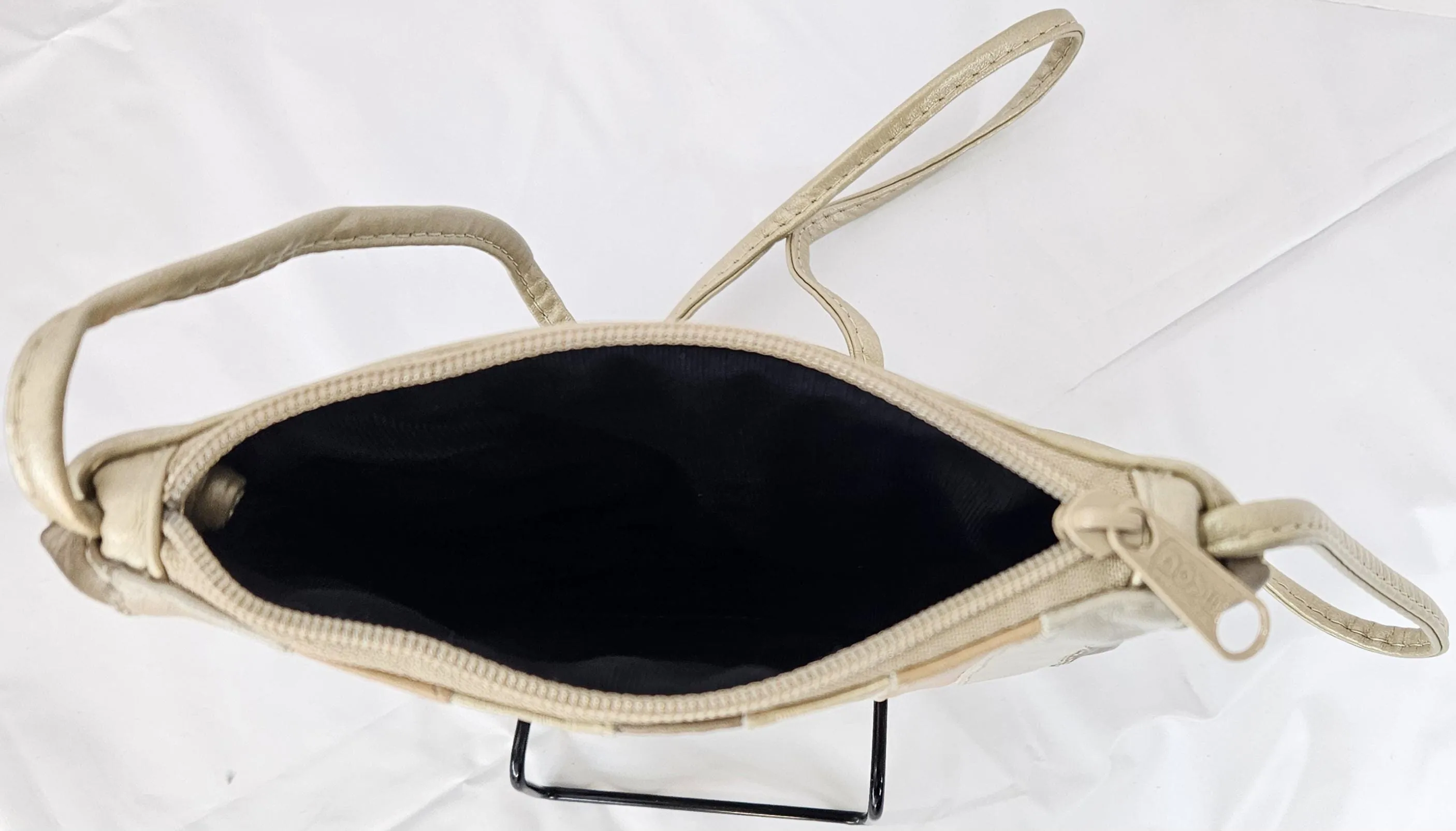 Champagne with 4 mix color Zigzag stich Crossbody Handbag#TR3302C4c-Z,Purses for girls,women,Universal Use Genuine Leather. Made in USA.
