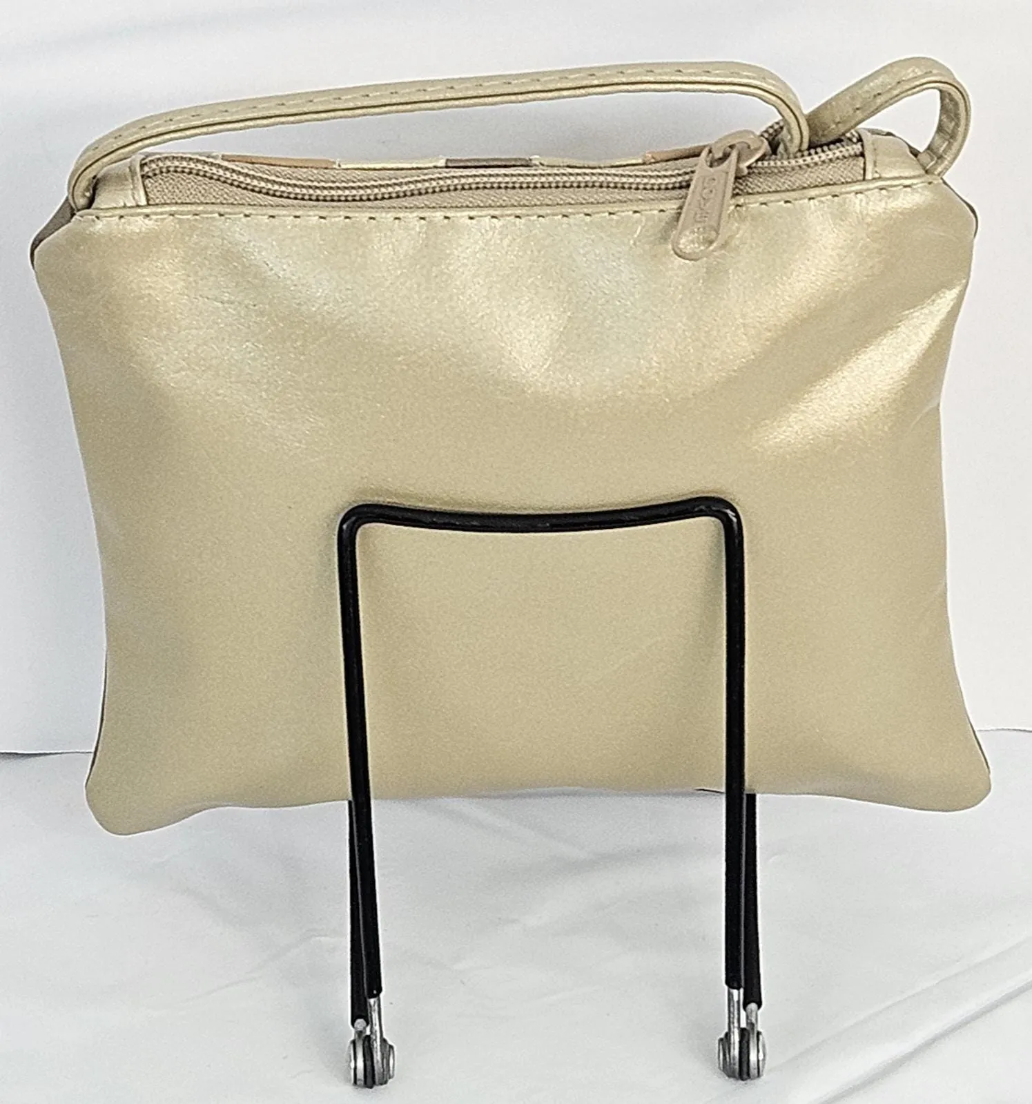 Champagne with 4 mix color Zigzag stich Crossbody Handbag#TR3302C4c-Z,Purses for girls,women,Universal Use Genuine Leather. Made in USA.