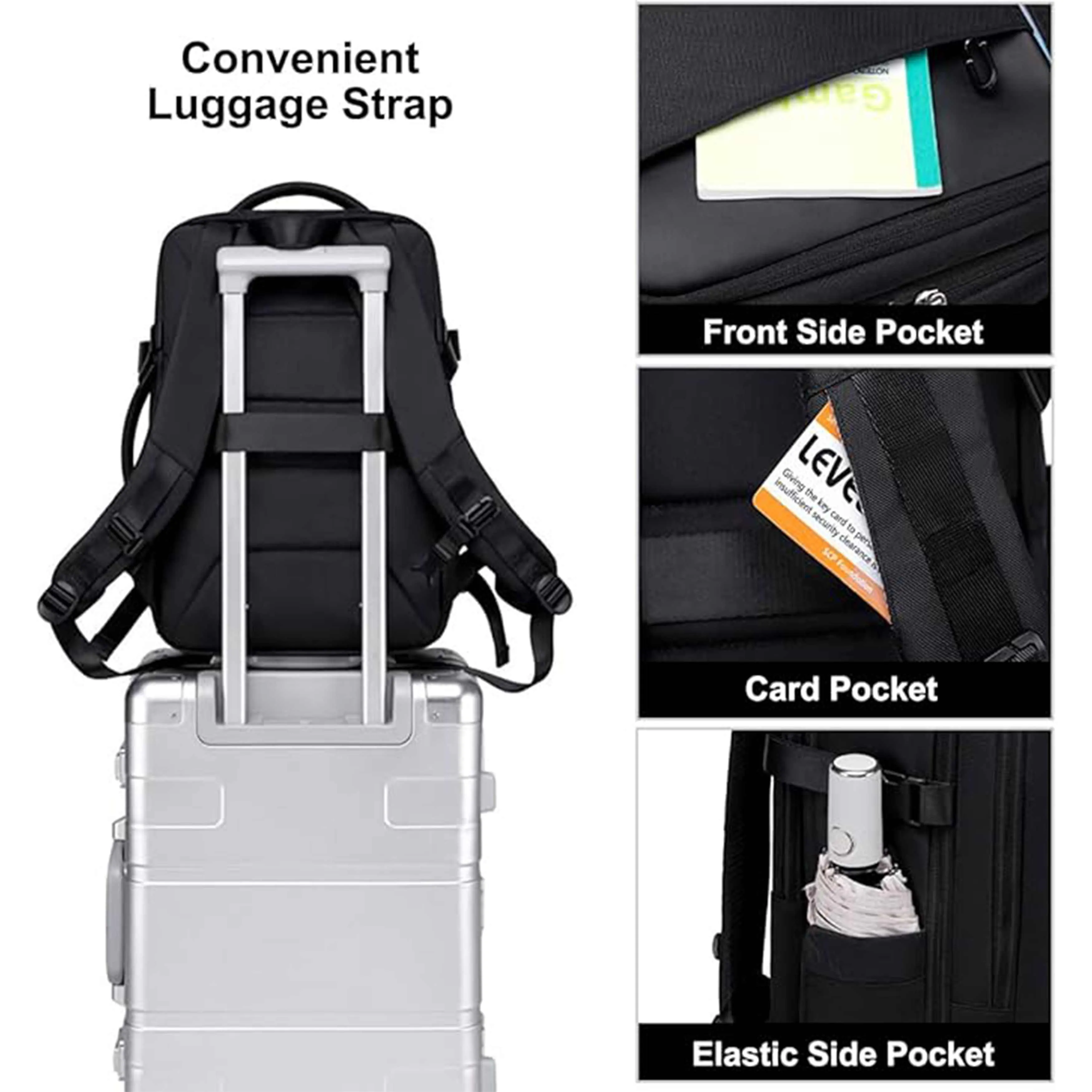 Chantria Expandable Premium Travel Backpack Water Resistant Multifunctional Backpack with Built in USB port and Headphone Jack for Women, CB00606