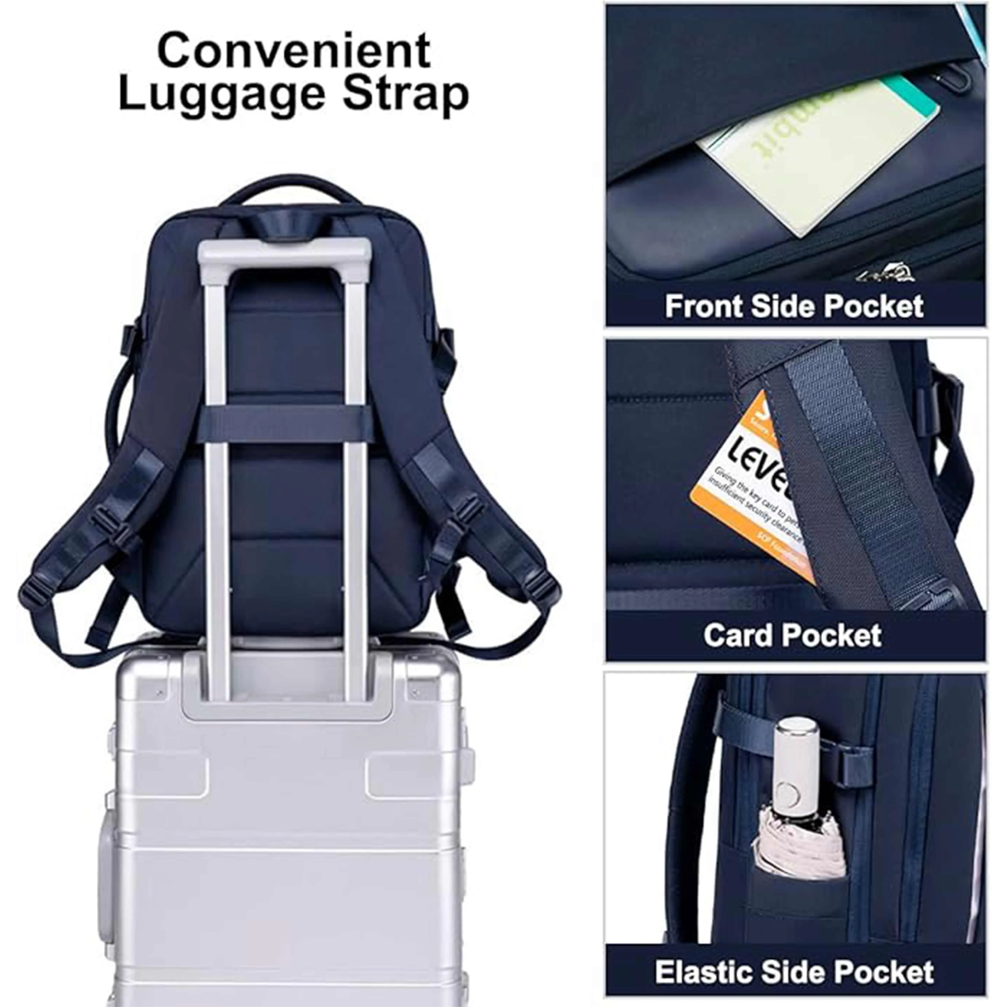 Chantria Expandable Premium Travel Backpack Water Resistant Multifunctional Backpack with Built in USB port and Headphone Jack for Women, CB00606