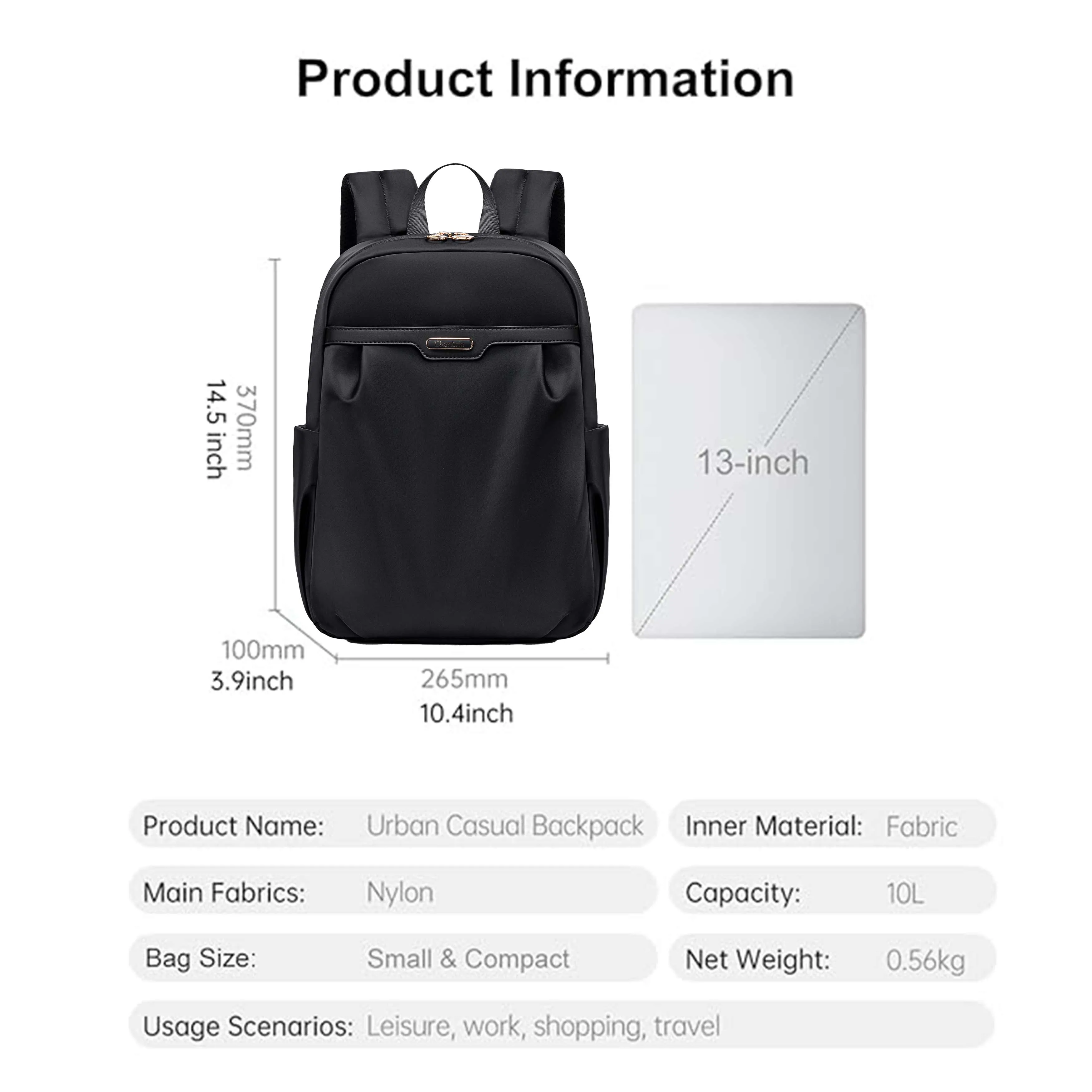 CHANTRIA Premium Lightweight Laptop Backpack for Women Water Resistant Multifunctional Nylon Daypack for Casual Office School College Travel, CB00769