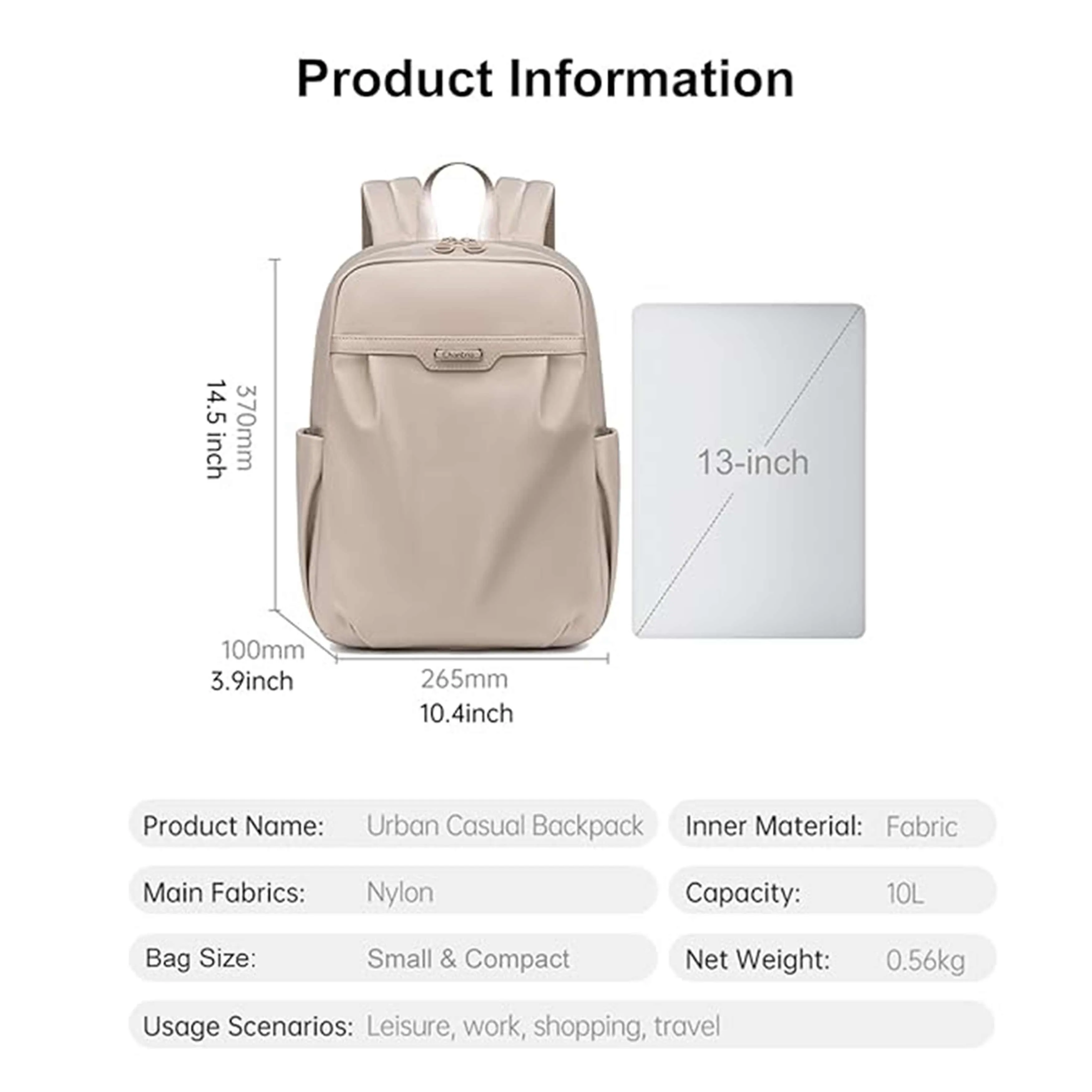 CHANTRIA Premium Lightweight Laptop Backpack for Women Water Resistant Multifunctional Nylon Daypack for Casual Office School College Travel, CB00769