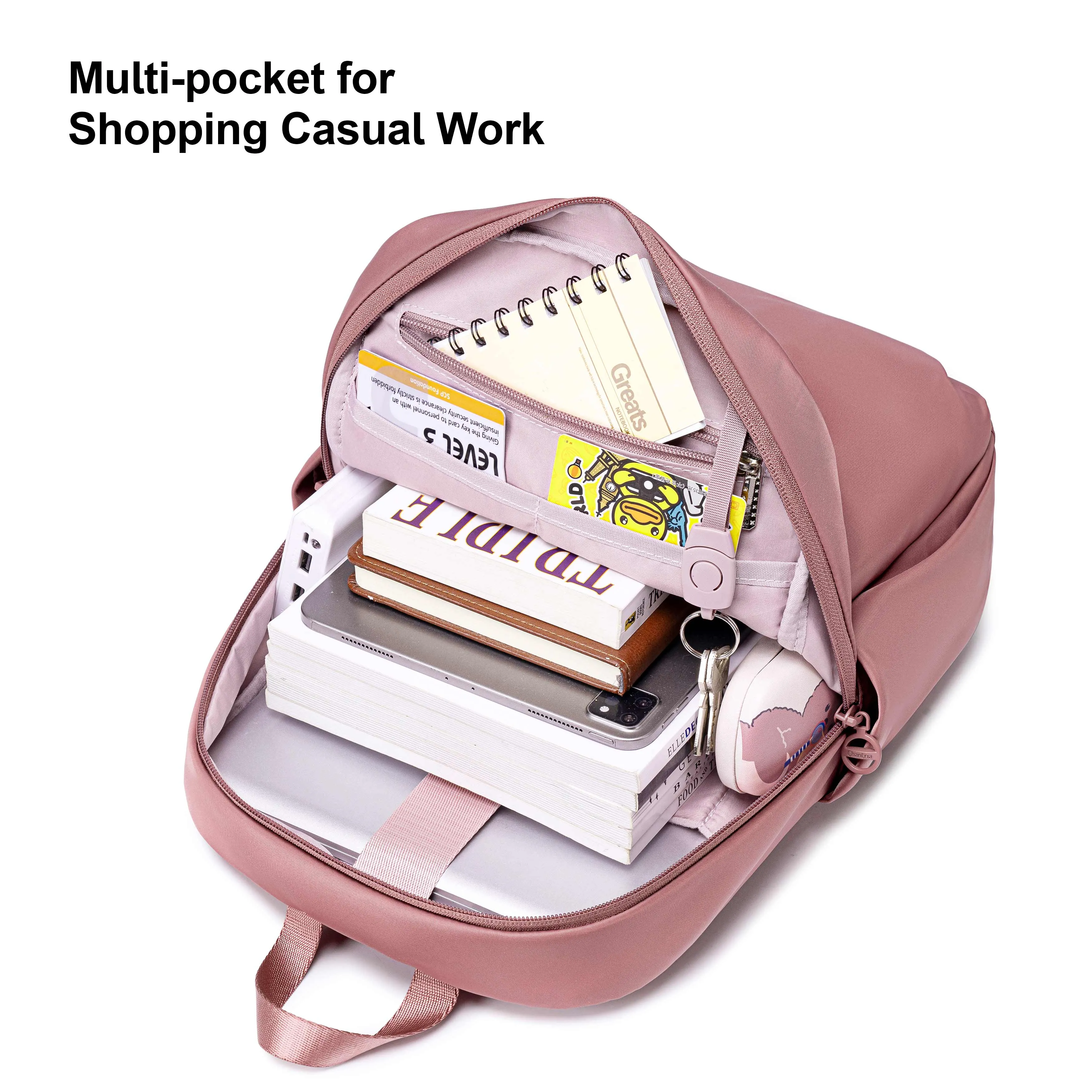 CHANTRIA Premium Lightweight Laptop Backpack for Women Water Resistant Multifunctional Nylon Daypack for Casual Office School College Travel, CB00769
