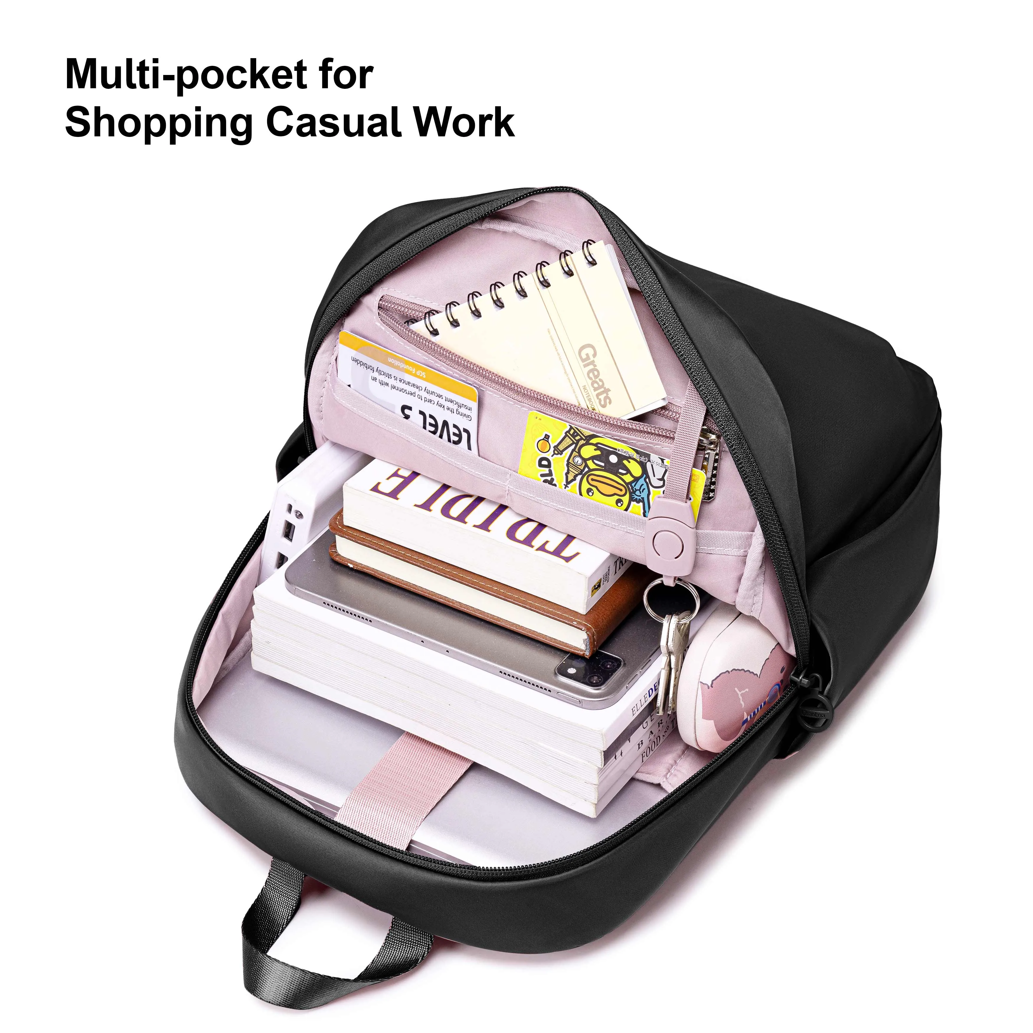 CHANTRIA Premium Lightweight Laptop Backpack for Women Water Resistant Multifunctional Nylon Daypack for Casual Office School College Travel, CB00769