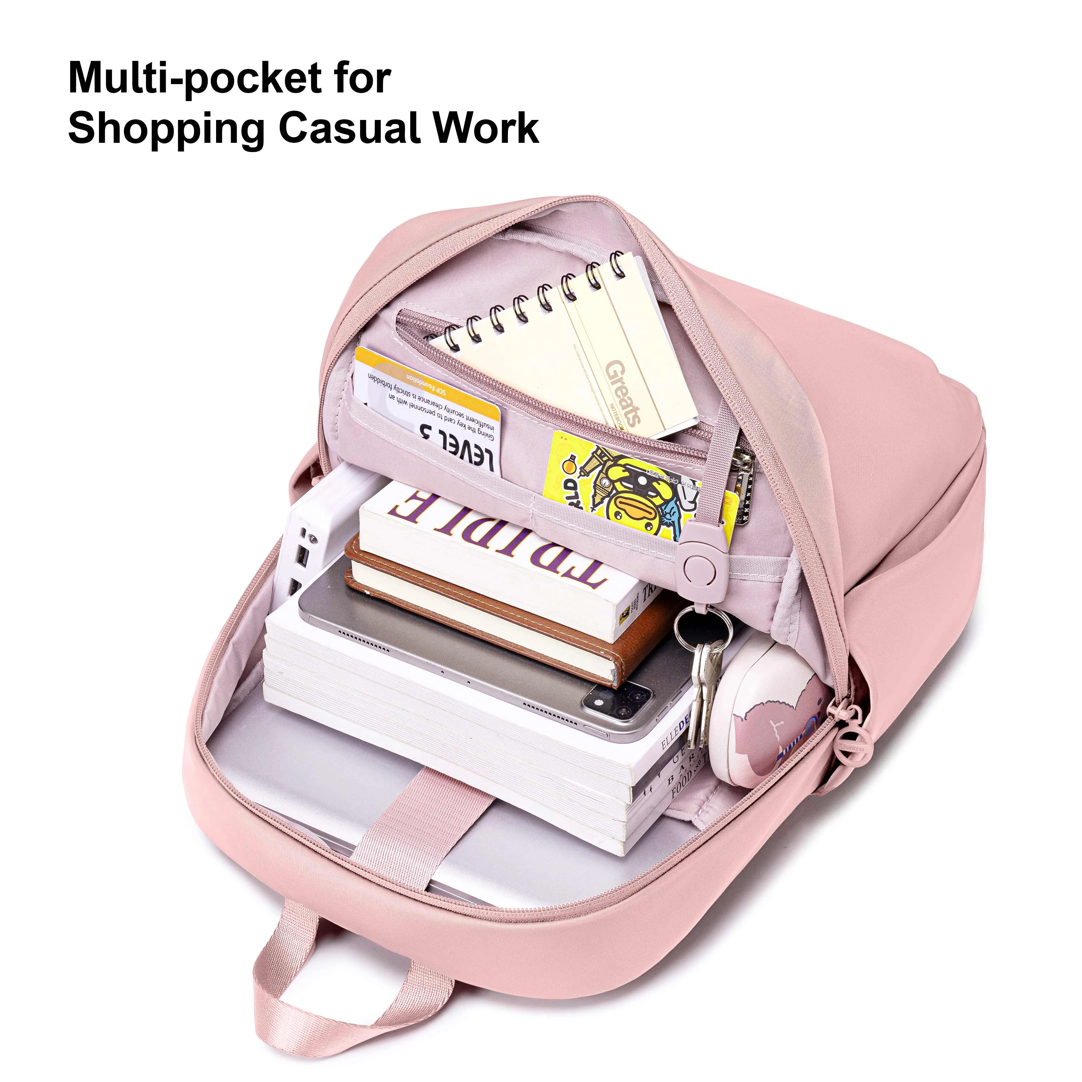 CHANTRIA Premium Lightweight Laptop Backpack for Women Water Resistant Multifunctional Nylon Daypack for Casual Office School College Travel, CB00769