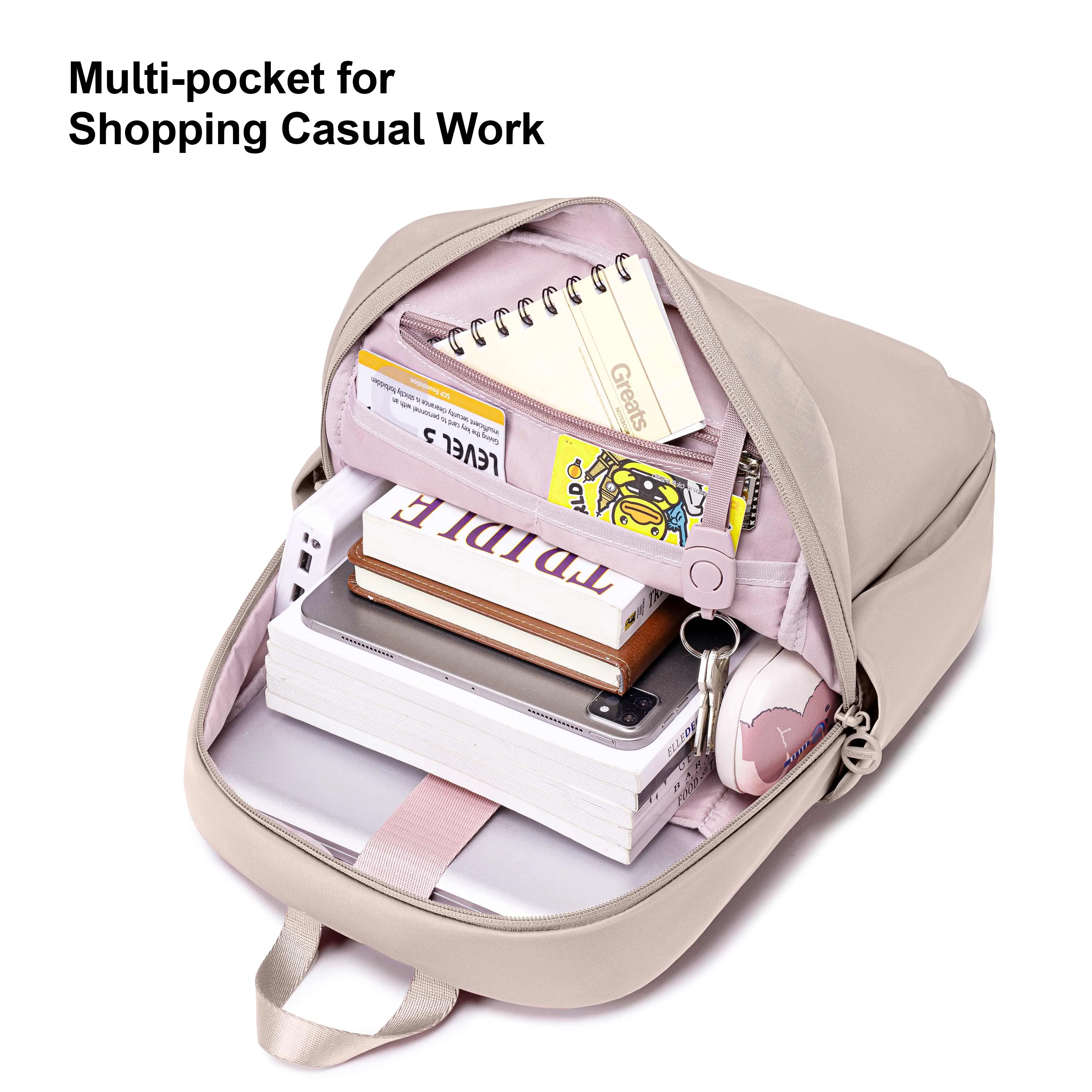CHANTRIA Premium Lightweight Laptop Backpack for Women Water Resistant Multifunctional Nylon Daypack for Casual Office School College Travel, CB00769