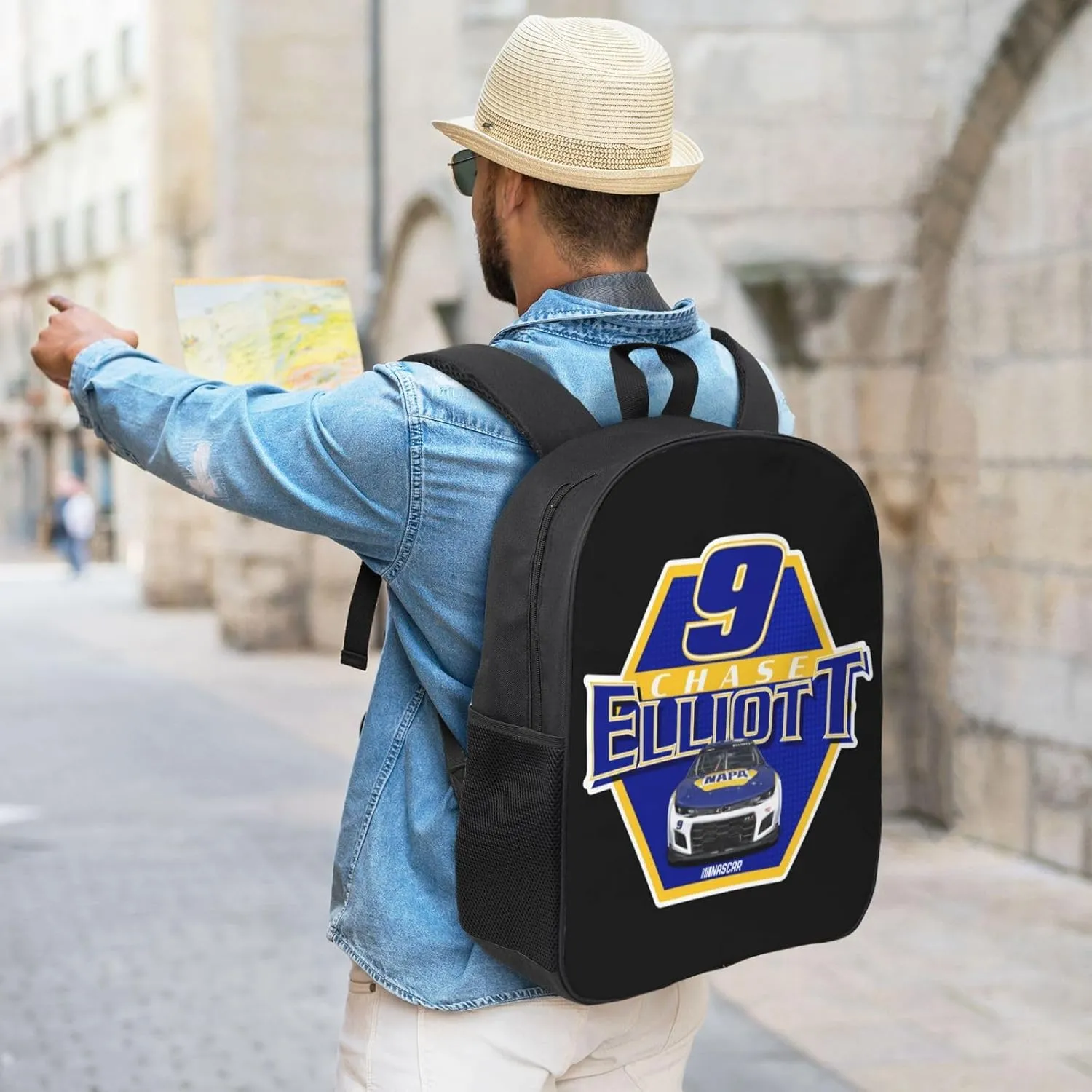 Chase-Elliott-Car-9 Backpack Work Rucksack Computer Bag 17 Inch Travel Backpack Gym Bags