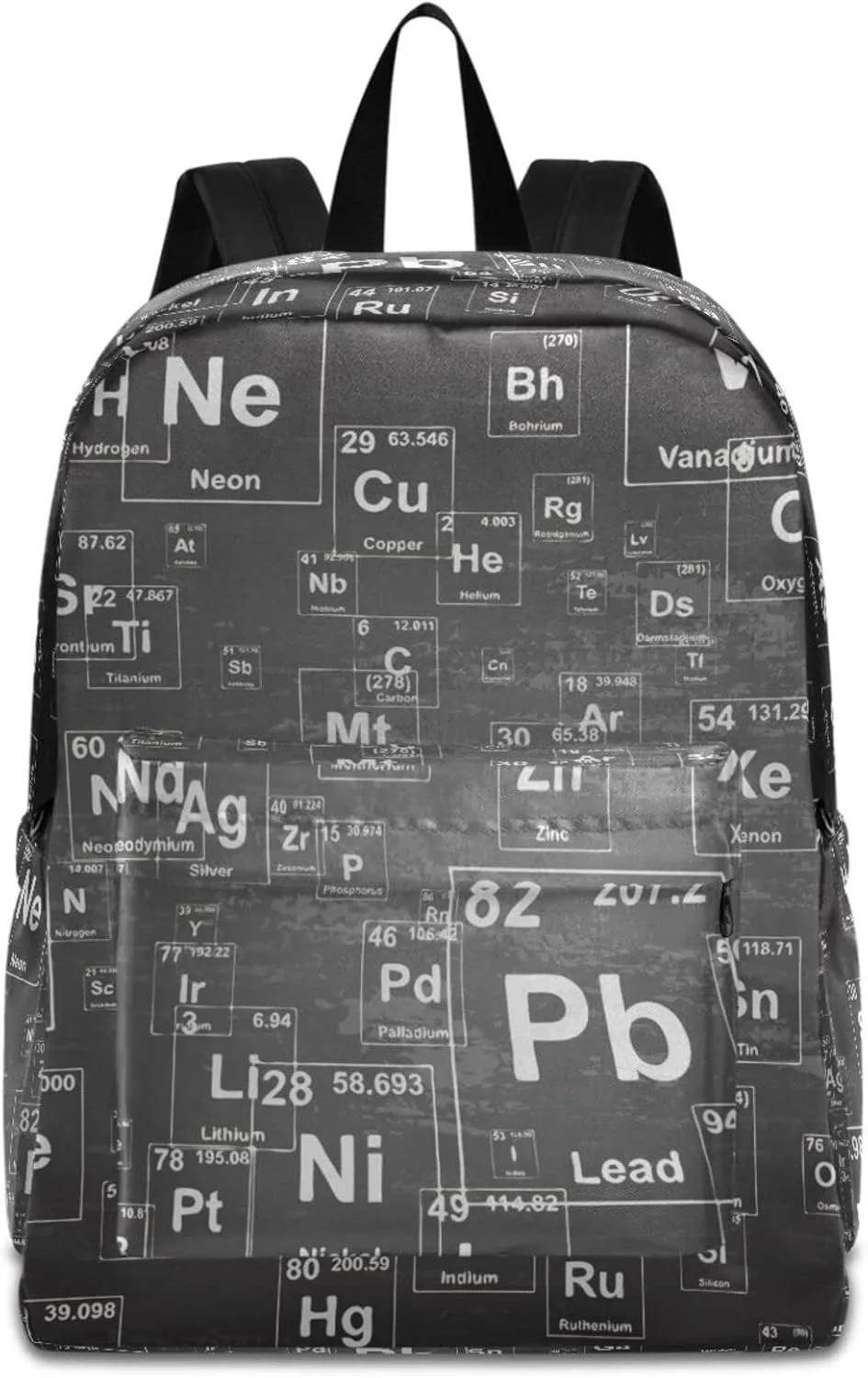 Chemical Element Black Large Portable Laptop Backpack, Fit 16.5 Inch Notebook Durable Travel Bag for Boys Girls School Bookbag Work