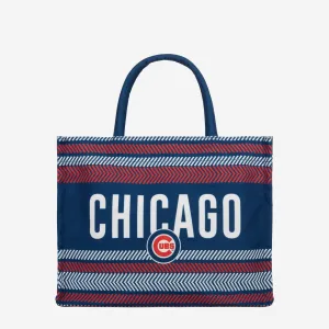 Chicago Cubs Stitch Pattern Canvas Tote Bag