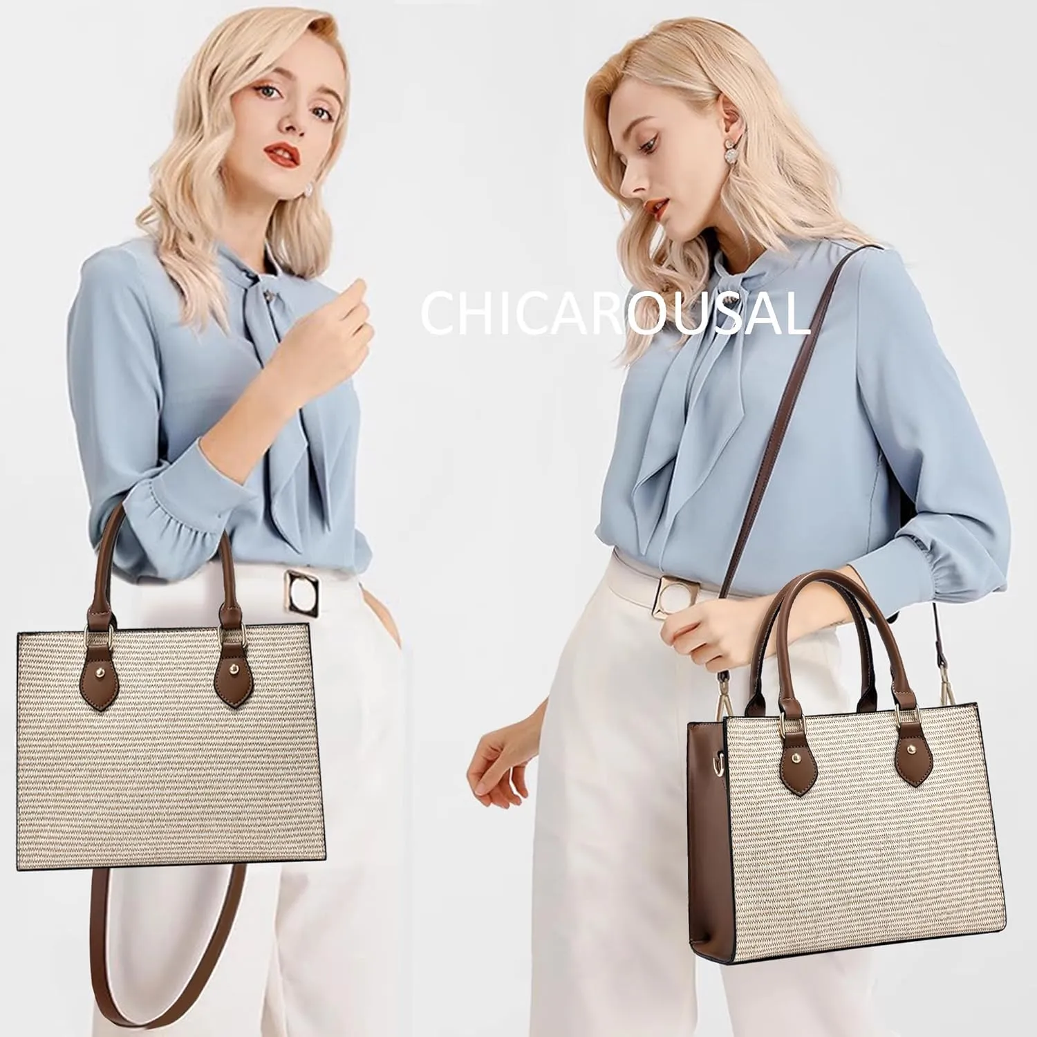CHICAROUSAL Crossbody Purses and Handbags for Women PU Leather Tote Top Handle Satchel Shoulder Bags