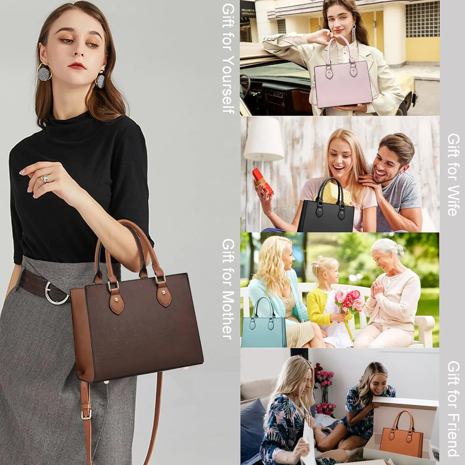 CHICAROUSAL Crossbody Purses and Handbags for Women PU Leather Tote Top Handle Satchel Shoulder Bags
