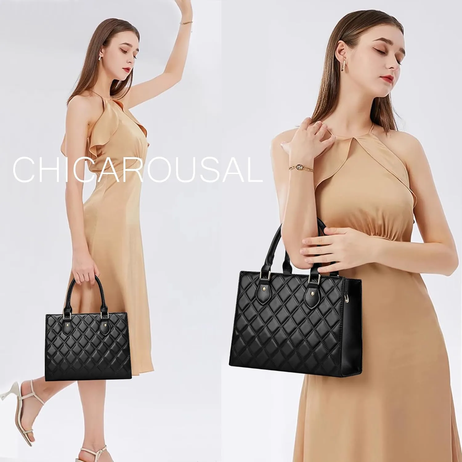 CHICAROUSAL Crossbody Purses and Handbags for Women PU Leather Tote Top Handle Satchel Shoulder Bags