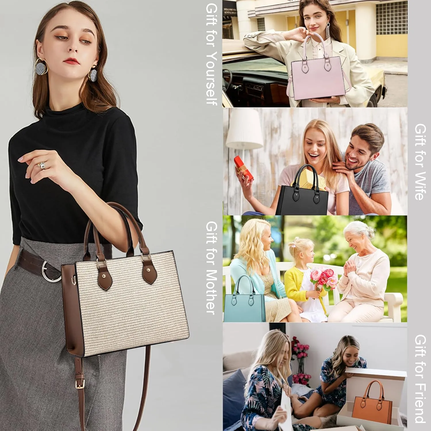 CHICAROUSAL Crossbody Purses and Handbags for Women PU Leather Tote Top Handle Satchel Shoulder Bags