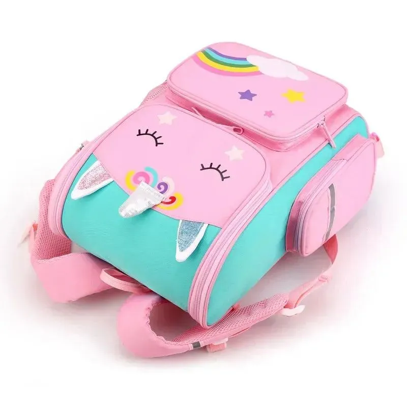 Children School Bags Cartoon 3D Unicorn Girls Sweet Kids School Backpacks Boys Lightweight Waterproof Primary Schoolbags