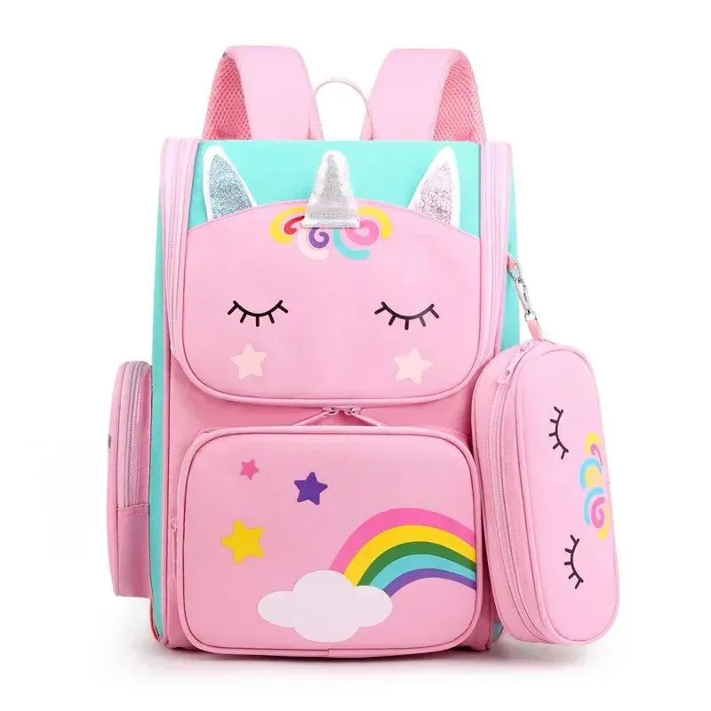 Children School Bags Cartoon 3D Unicorn Girls Sweet Kids School Backpacks Boys Lightweight Waterproof Primary Schoolbags