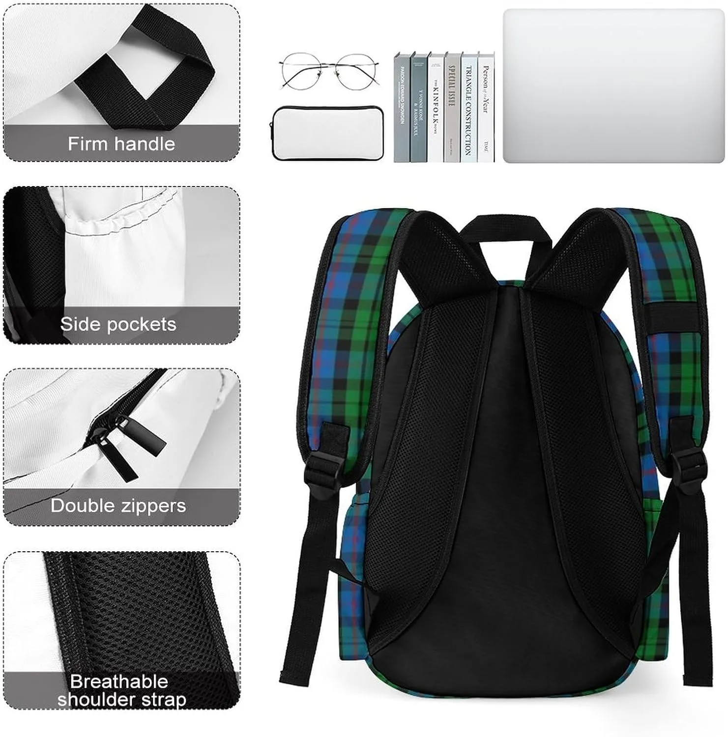 Clan Morrison Tartan Casual Lightweight Large Capacity Travel Backpack Unisex