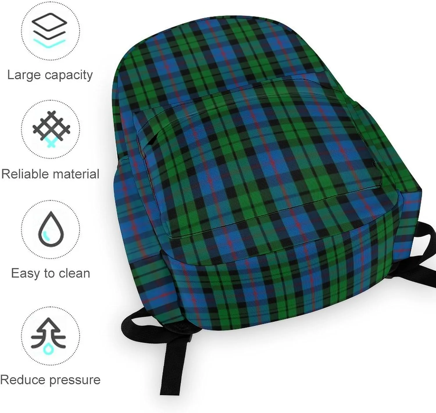 Clan Morrison Tartan Casual Lightweight Large Capacity Travel Backpack Unisex