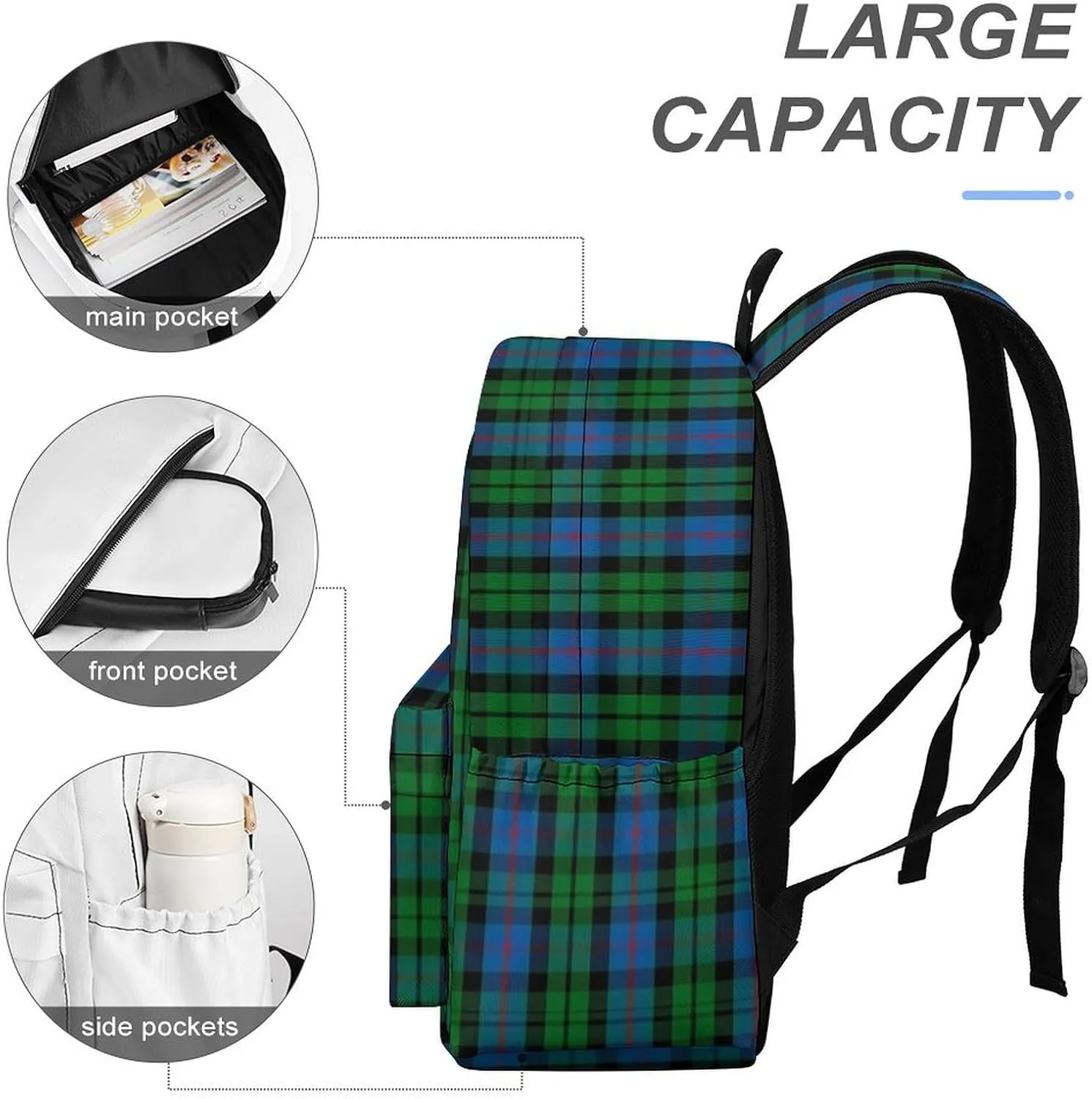 Clan Morrison Tartan Casual Lightweight Large Capacity Travel Backpack Unisex