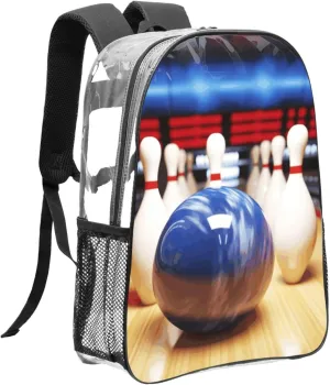 Clear Backpack Heavy Duty PVC Transparent Bookbag bowling Backpack Daypack Laptop Backpack