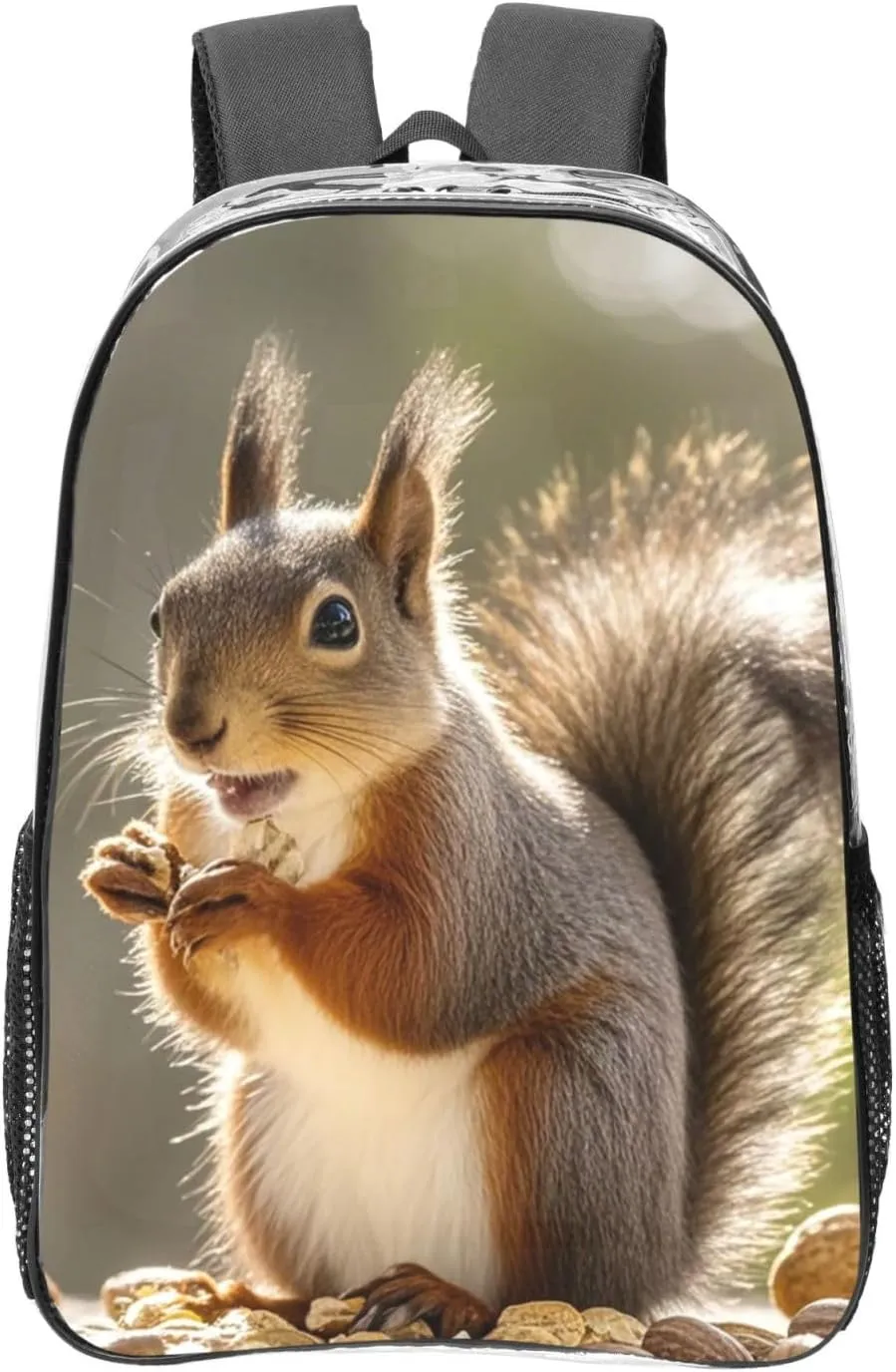 Clear Backpack Heavy Duty PVC Transparent Bookbag Cute Squirrel Eating Nuts Backpack Daypack Laptop Backpack