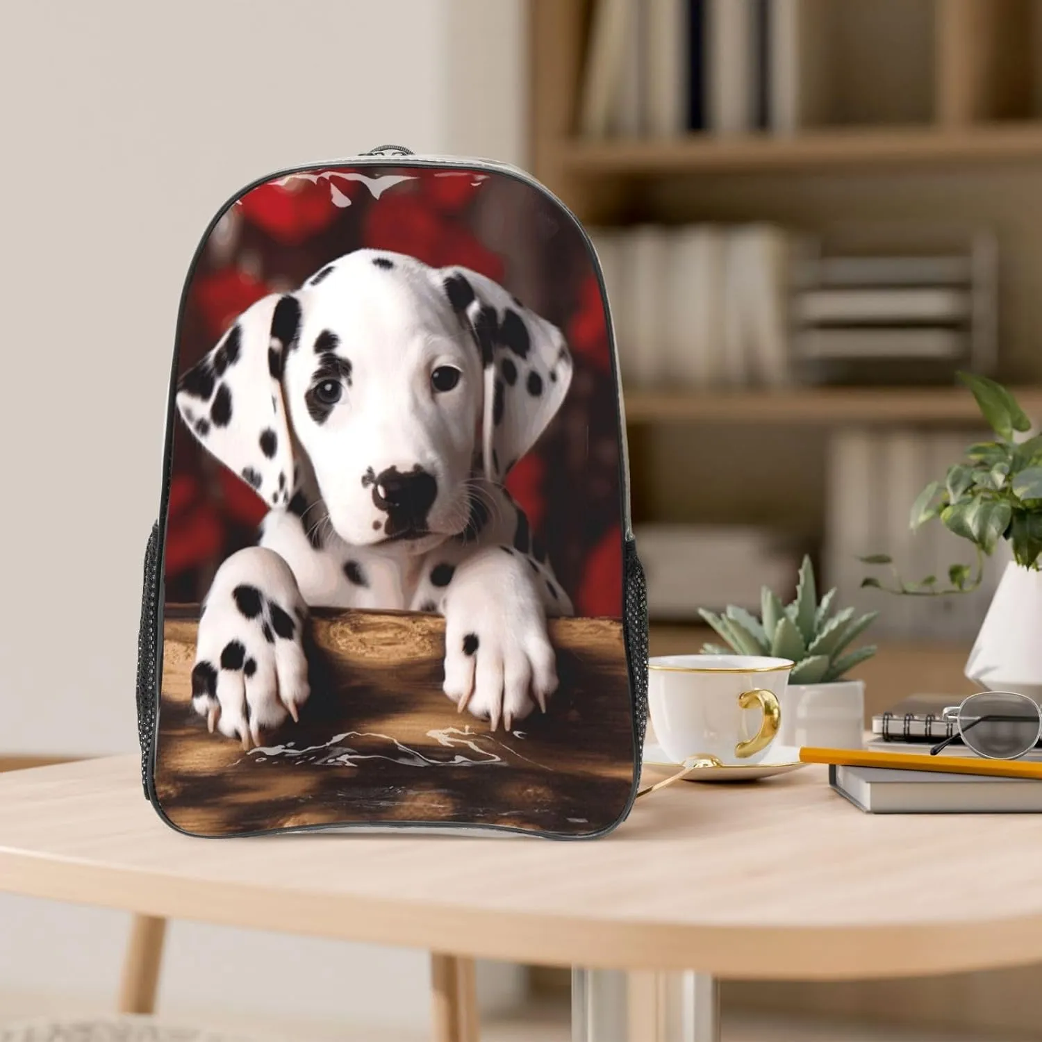 Clear Backpack Heavy Duty PVC Transparent Bookbag dalmatian puppy Backpack Daypack Laptop Backpack